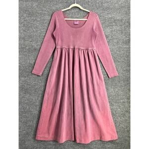 Vintage Mill Valley Babydoll Maxi Dress Sz Small Mauve Cottage Prairie USA Made